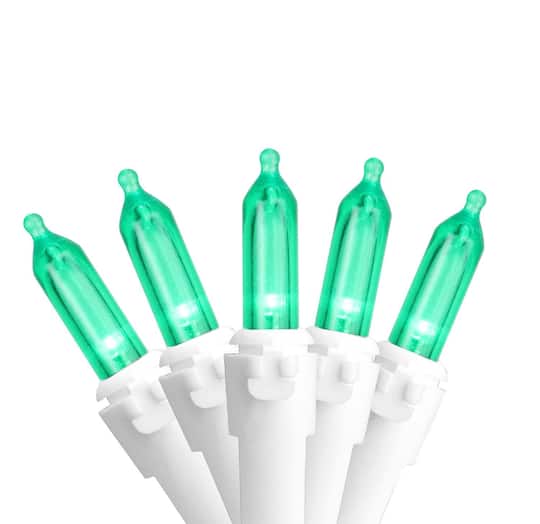 100ct. LED Mini Christmas Lights With White Wire By Northlight in Green | 33 ft | Michaels®